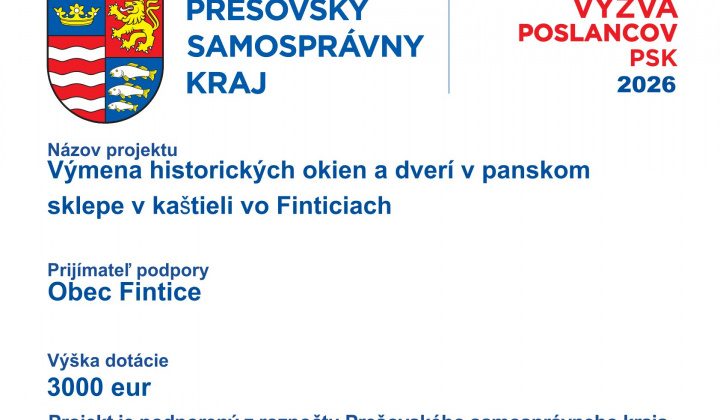 Fotka - Výmena historických okien a dverí v panskom sklepe v kaštieli vo Finticiach