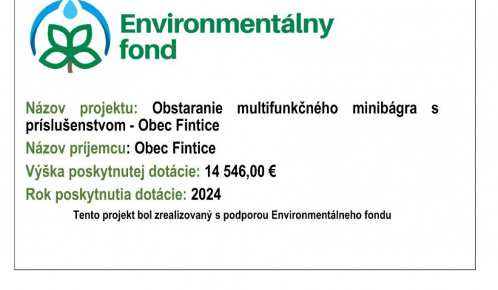 Fotka - Obstaranie multifunkčného minibágra s príslušenstvom 