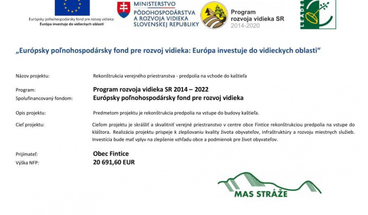 Fotka - Rekonštrukcia verejného priestranstva - predpolia na vchode do kaštieľa 