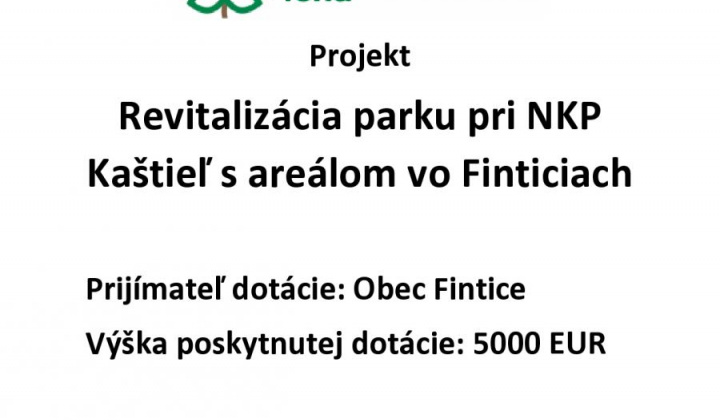 Fotka - Revitalizácia parku pri NKP Kaštieľ s areálom vo Finticiach